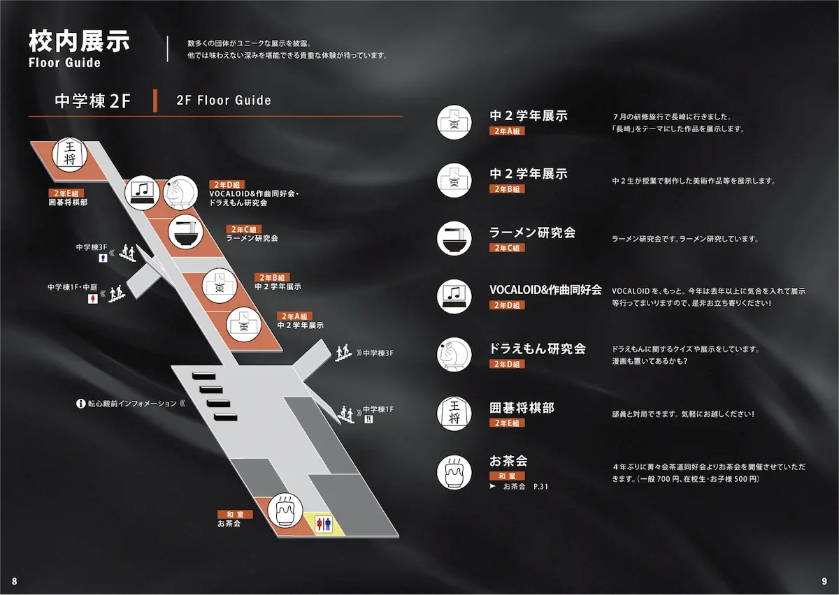 校内展示ページ（中学棟2F）
